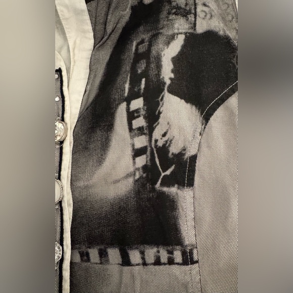 Tango Mango Collection Art-to-Wear Patchwork Embellished Tunic Shirt Small - Picture 3 of 13